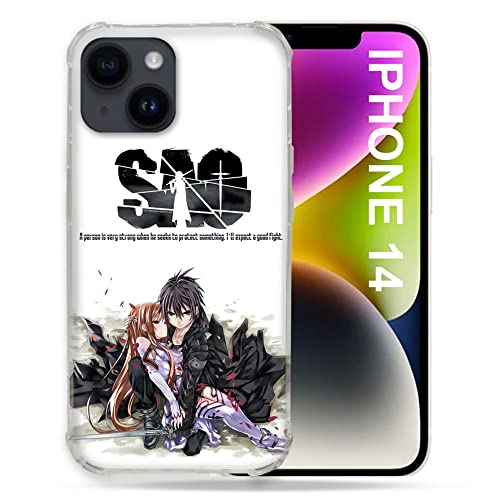 Coque iPhone 14 MagSafe SAO - Protection Sword Art Online blanche pour Apple 6.1 pouces