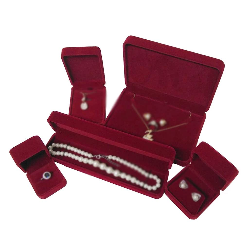PLJKIHED Caja de joyería de boda, estuche de terciopelo para pendientes, colgante, pulsera, organizador de almacenamiento, collar de perlas, soporte de regalo Stabilize