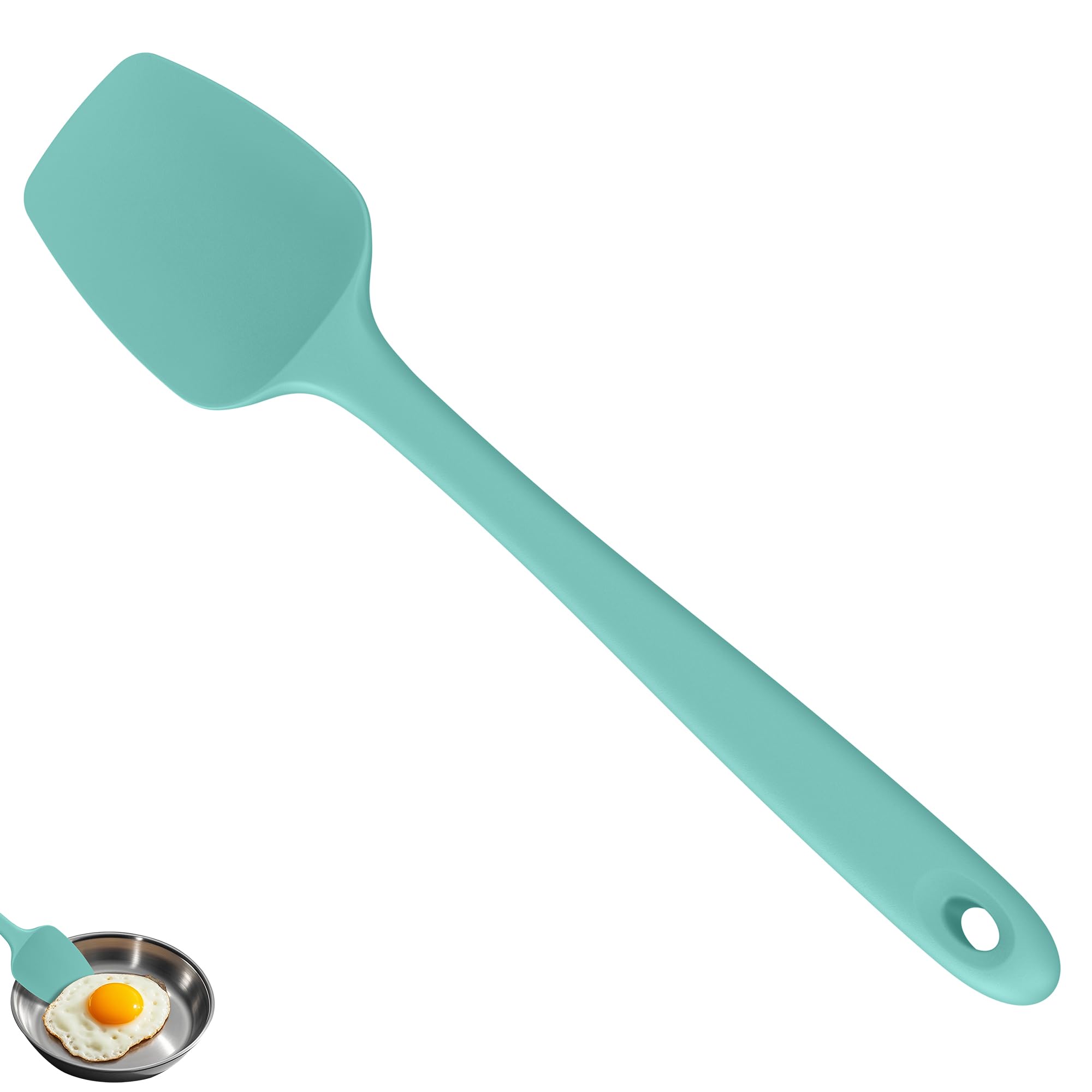 U-Taste 36cm Extra Large Silicone Spoon Spatula, 315°C Heat Resistant Food Grade Cooking Spoonula Seameless Flexible Kitchen Utensil for Baking Stirring Scraping Scooping Serving (Aqua Sky)