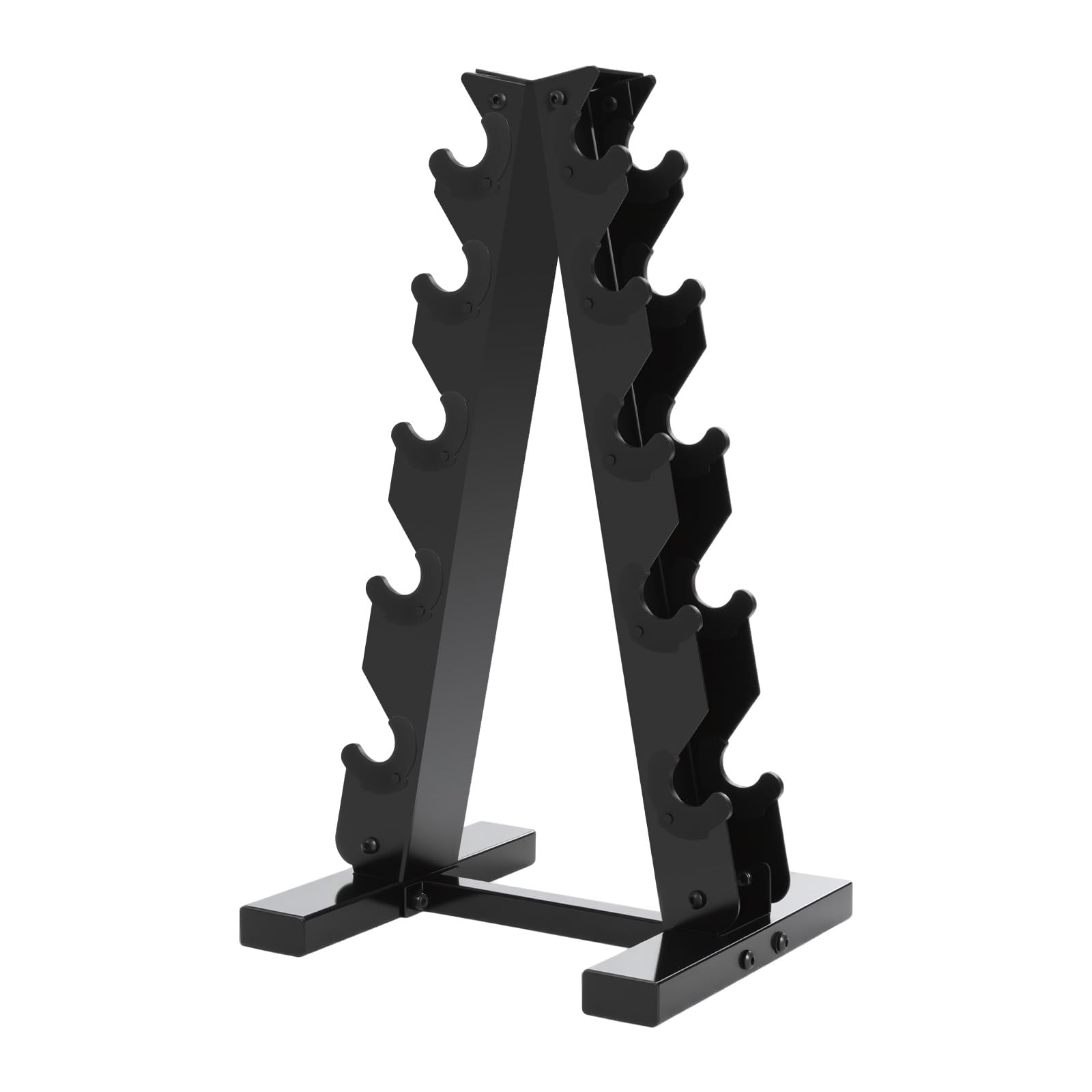A-Frame, supporto per manubri, a 5 livelli, in acciaio, supporto per sollevamento pesi, colore nero (solo supporto)