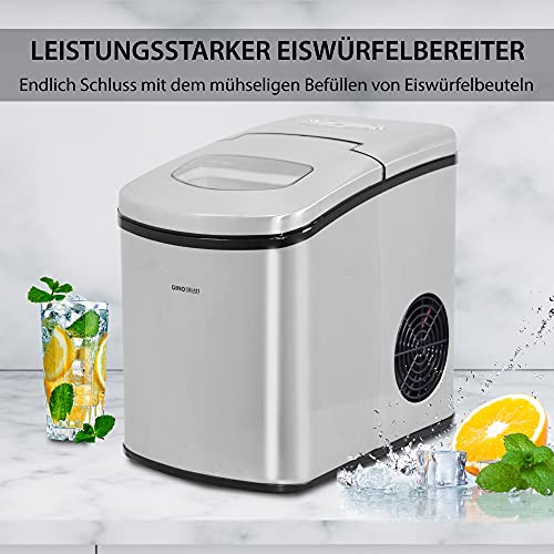 Gino Gelati GG-175W Digitaler Edelstahl Eiswürfelbereiter Eiswürfelmaschine Icemaker max. 15 Kg/24 h – Bild 3