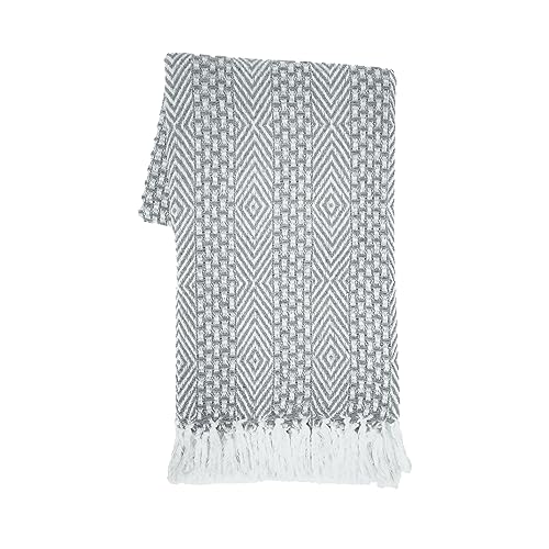 RAJRANG Throw Blanket for Sofa Bed and Couch Soft Cotton Reversible Farmhouse Throws for Settee Arm Chair Cover Decor Wild dove Grey 127 x 152 cm - Image 3