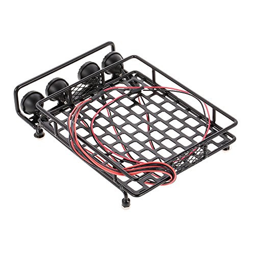 OWSOO Cremalheira do portador do telhado do carro de metal com a lâmpada da luz de 4 diodos emissore