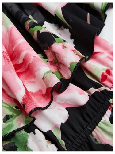 Image of WDIRARA Women's Plus Size Floral Print Ruffle Off The Shoulder Dress Boho Short Sleeve A Line Flowy Dresses