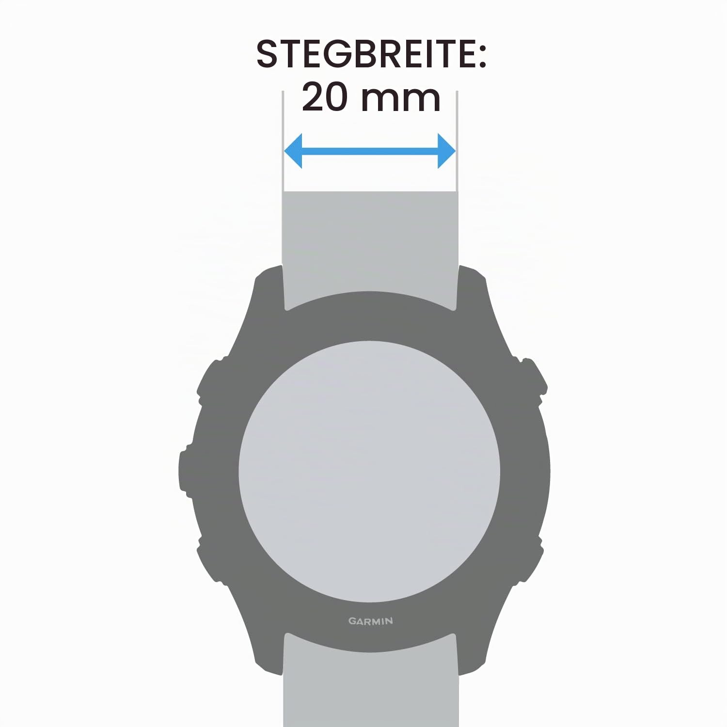 Garmin Quickfit-Armband 20mm, passend für ausgewählte Modelle der fenix-, epix-, Descent-, D2-, und Approach- Serien, Original Zubehör