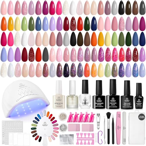 Image of Beetles Gel Nail Polish Kit with U V Light - 68Pcs Gel Nail Kit 35 Colors Outfits Collection Red Pink Blue Polish Set with Nails Manicure Tools for Beginners DIY Home Salon Gifts for Women | Outfits Collection Red Pink Blue Polish Set with Nails Manicure Tools for Beginners DIY Home Salon Gifts for Women