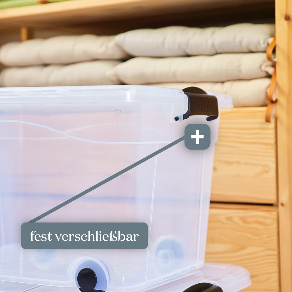 Aufbewahrungsbox 40l 2 er Set Anzio mit Rollen