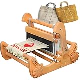 LIULIQ Telaio per Tessitura da Tavolo in Legno, Mini Macchina per Tessitura da Tavolo con Pettini in Acciaio E Design Esclusivo Dell'albero Eccentrico, Larghezza Massima di Tessitura 30 Cm per Adulti
