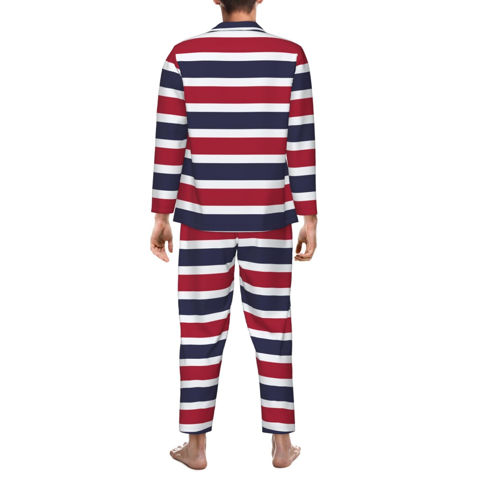 Herren-Pyjama-Set mit Thailand-Flagge, langärmelig, zweiteilig, Hauskleidung, bequeme Nachtwäsche