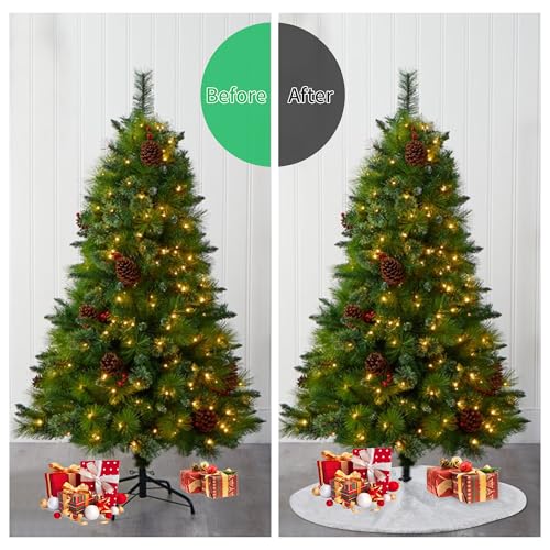 Jupe de sapin de Noël blanche 90cm tapis arbre décoration