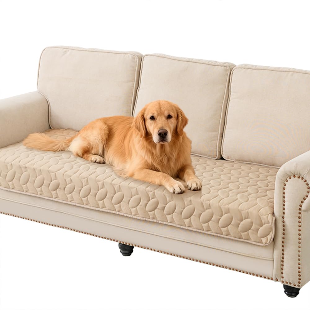 Ameritex Pet Bed Cover Dog Bed Blanket for Sofa and Furniture Waterproof New Pattern Design (30x70 Inch, Beige)