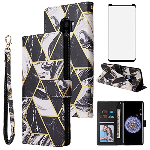 Coque Samsung S9 Plus Asuwish avec porte-carte et verre de protection