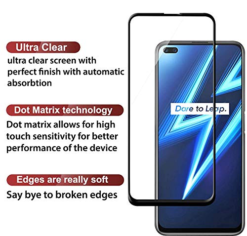 Image of Screen Protector for Realme 6 Pro /Realme X50 (Black) Tempered Glass Edge-to-Edge 6D Screen Guard With Installation Kit