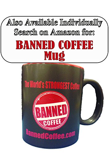 Banned Coffee Ground World's Strongest Coffee - Our Best Super Strong Medium Dark Roast (Ground, 1 lb)
