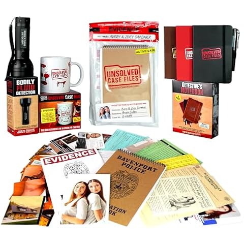Detective Bundle – Avery Gardner's Unsolved Case File, Unsolved Mug, Notebooks, and Bodily Fluid Detector Flashlight Cover