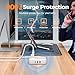 TESSAN Flat Plug Extension Cord 5 Ft, TESSAN Surge Protector Power Strip Ring Pull with 3 USB (1 USB C) 4 Outlets, 900 Joules Protection, Desktop Charging Station for Home, Office, College, Dorm Room