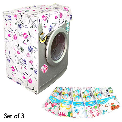 3 Set Waterproof Washing Machine Zippered Top Dust Cover Protection Type B Front