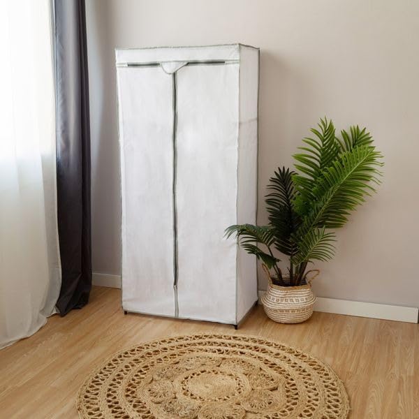 Compactor Armario de Tela con Estante y Cremallera – Armario de Tela para Ahorrar Espacio, Ideal para Camping, Habitaciones y trasteros, 70 x 45 x 155 cm
