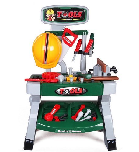 deAO Taller Mecánico Herramientas de Juguete y Accesorios de Bricolaje Playset Juego de Imitación Actividad Infantil Conjunto Banco de Trabajo