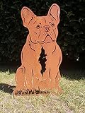 schmuck selber machen zubehör  Gartendeko Fockbek Metallfigur Gartenfigur Hundefigur Hund Deko Höhe ca. 50 cm (französische Bulldogge) Rostfigur Gartenstecker Rostdeko)