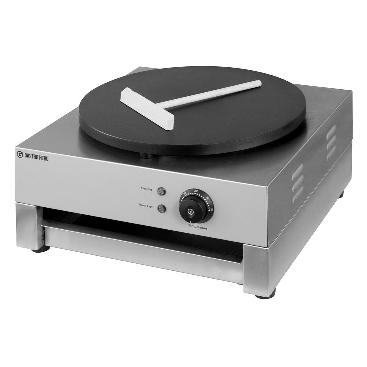 GastroHero Crêpes Ferro I Crepes Maker Ø 40 cm rivestito in teflon I Crepe Macchina per gastronomia con regolazione della temperatura I Instant Crepe Maker