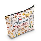 WZMPA San Antonio Texas Travel Cosmetic Bag Vacation Gift Zipper Pouch Souvenirs (Take Me To San Antonio)