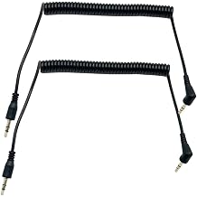 Coiled 3.5mm Aux Cable;Seadream 2Pack 3-Pole Coiled 3.5mm Angled Male to Male Stereo Audio Cable Headset Extension Cable for Beats Dr. Dre Studio iPhone Samsung