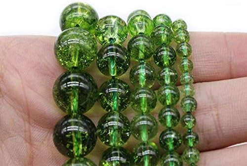 Green Peridot Crystal Beads Natural Stone Olive Quartz Round Loose Beads for Jewelry Making DIY Bracelet 15" 39cm (Color : Green, Item Diameter : 12mm Approx 30beads)