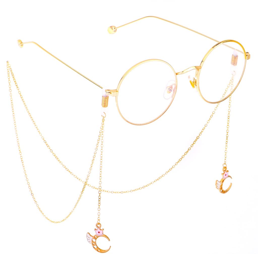 Metall-Brillen-Seil, Gold, Engel, Mond, Anhänger, handgefertigte Brillenkette (D Talla ?nica)
