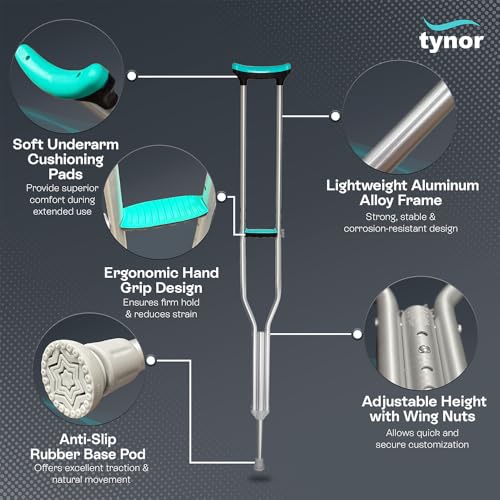 Image of Tynor Auxiliary Crutch, Silver, Small, 1 Pair