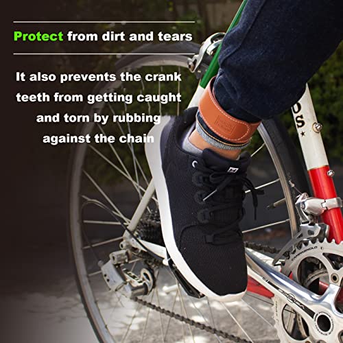 GORIX Bike Ankle Leg Pants Strap Band Leather Clip Protector Brown Cycling Bicycle(GX-SUSOROLL) - Image 3
