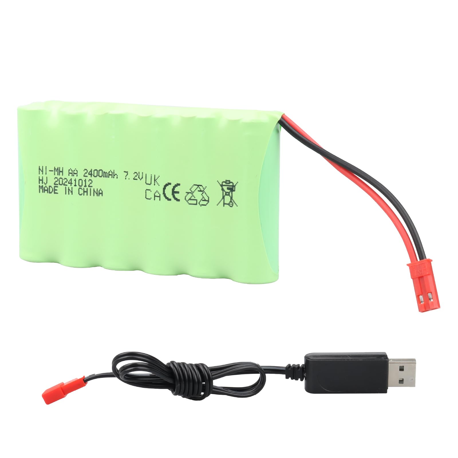 Batteria ricaricabile MXJFYY 7,2 V 2400 mAh NI-MH con spina JST, batteria AA per RC Monster Truck, camion telecomandati, bulldozer RC, utensili elettrici, camion da costruzione