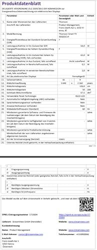THOMSON 50 Zoll (126cm) QLED Zentraler Standfu&szlig; Google Smart TV, Wi-Fi, Dolby Audio, Bluetooth 5.1, Triple-Tuner (Kabel/Satellit/Antenne), HDMI, CI+, A+ Panel - 50QG5C14