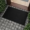 Ottomanson Waterproof Rubber Outdoor Doormat Heavy-Duty Non-Slip Rubber Floor Mat with Ridge Scraper Pattern, All-Weather Front Door Entry Mat for Mud & Dirt Control 24 x 36, Black