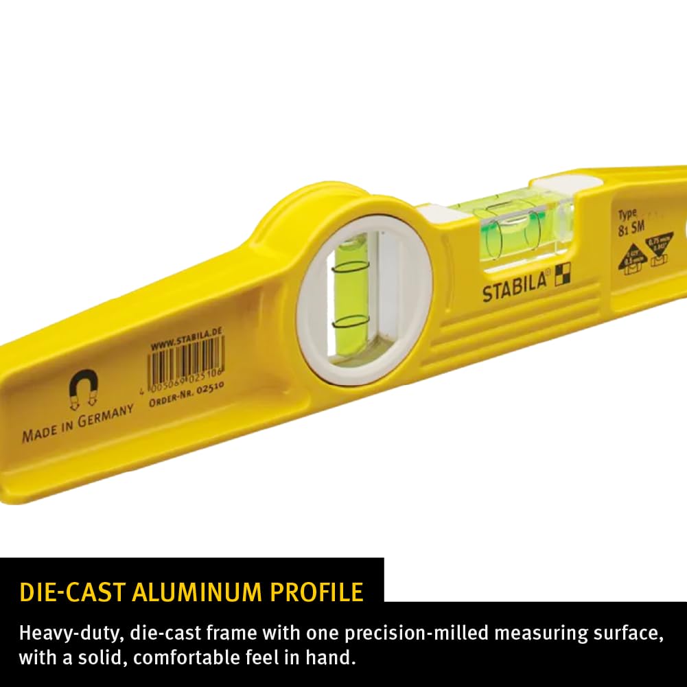 Stabila 25100 Niveau de torpille magnétique moulé sous pression 25,4 cm