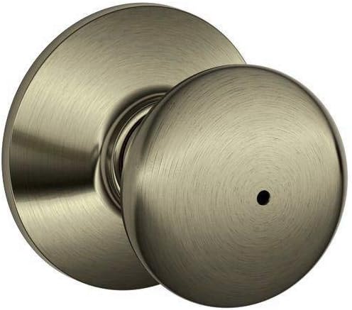SCHLAGE F40PLY 609 16-080 10-027 Pomo Plymouth para dormitorio y baño, latón antiguo