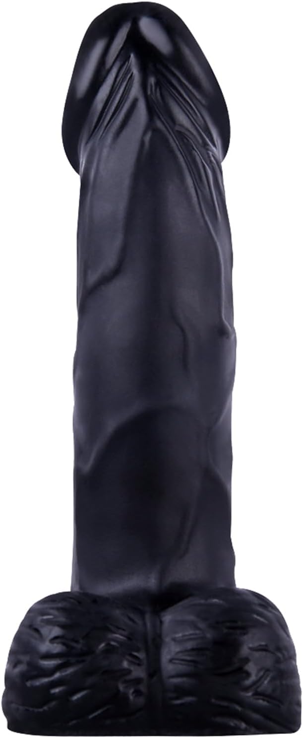 11 cm Small Realistic Dildo with Suction Cup, Soft Dildos Anal Dildo Flexible Anal Plug Real Penis Replica Sex Toy for Women and Men(Black)