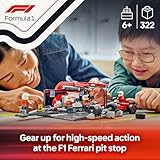 LEGO City F1 Pit Stop & Pit Crew with Ferrari Car Toy - Formula 1 Set incl. a Driver Minifigure, 4 Mechanics, Spare Tyres & Wheel Guns - Building Toys for 6+ Year Old Boys & Girls - 60443 - Image 2
