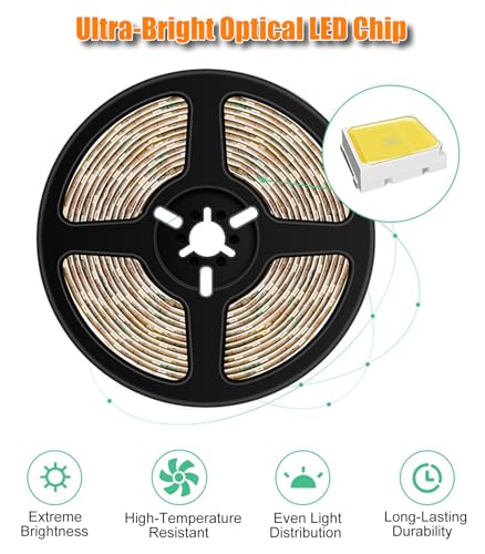 Image of COB LED Strip Light 5V USB Motion Sensor Strips, 3.28ft /1m 640LEDs 1200lm Dimmable LED Strip Light, Flexible Under Cabinet Tape Light for Bedroom, Home Lighting DIY Decor, 6000K Cold White