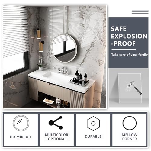 Miroir salle de bain rond blanc de 70cm pour coiffeuse - 6
