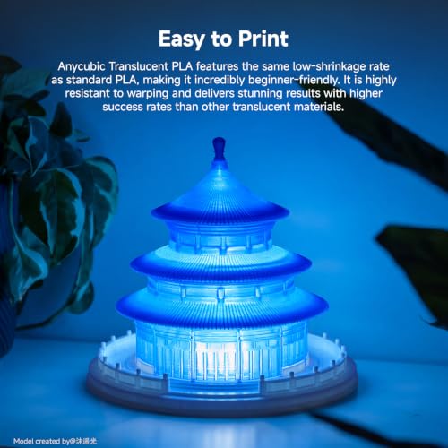 Image of ANYCUBIC PLA 3D Printer Filament 1.75mm, Translucent Orange, 1KG