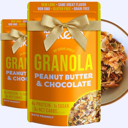 Kiss My Keto Sugar Free Granola, Peanut Butter Chocolate 2-Pack –...
