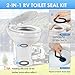 ANSCHE RV Toilet Seal, 385311652 RV Toilet Replacement Seal and 385311658 RV Toilet Flush Seal Compatible with Dometic 300/310/320 Toilet, 2 in 1 Seal Kit