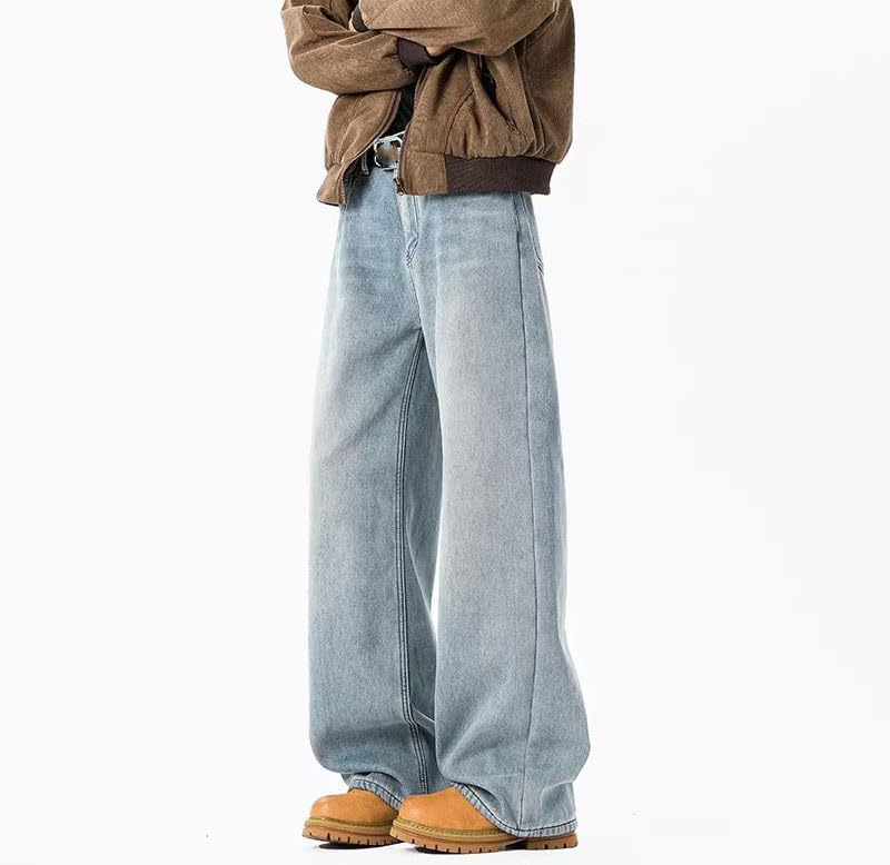 Men's American Straight Leg Black Denim Jeans3