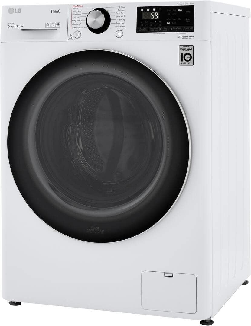 LG WM3555HWA 24 Inch Smart All In One Washer/Dryer with 2.3 cu. ft. Capacity, Wi-Fi Enabled, 14 Wash Cycles, 1400 RPM, Ventless, NeveRust Stainless Steel Drum, Quiet Operation, TrueBalance, Sensor Dry in White