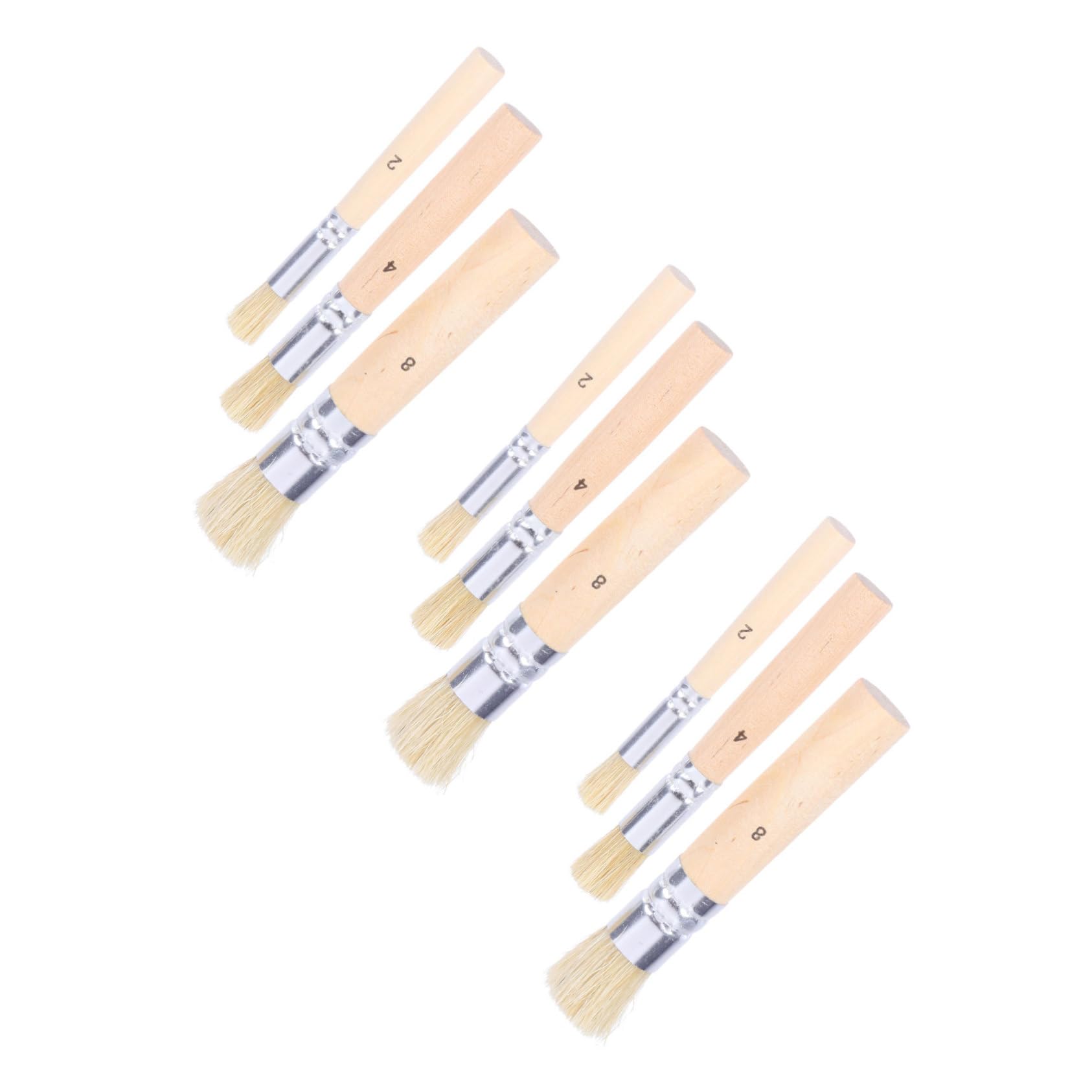 NUOBESTY 3 Set Pastelli A Pennello Pennelli Acrilici Per Dipingere Pittura Painting Adorn Craft Stencil Per Mobili Pennello Per Stampini Per Stencil in Setola Pelo Di Maiale 3set*3