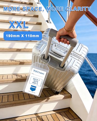 FitDA Kofferanhänger 3 Pack, Kofferanhänger für Kreuzfahrten &Flugreise,Transparente AIDA Gepäckanhänger mit Metallband, Wasserfeste & Robuste,Kofferschilder Anhänger für Aida TUI Mein Schiff(19*11cm)