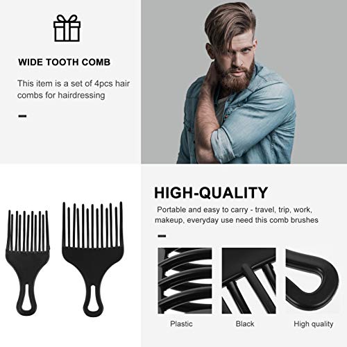 SOLUSTRE 4 peças de pente de dentes largos, pente de palheta de cabelo, escova de desembaraçar, esco