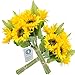 cn-Knight Artificial Flowers 2pcs 14' Sunflower Bouquets with 7pcs Silk Flowers for Wedding Bridal Bouquet Bridesmaid Home Decor Housewarming Gift Centerpieces Office Baby Shower Reception(Yellow)