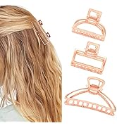 Brinie Metal Hair Claw Clips Rose Gold Barrette Jaw Clamps Geometry Hollow Hair Clips Non-slip Ha...
